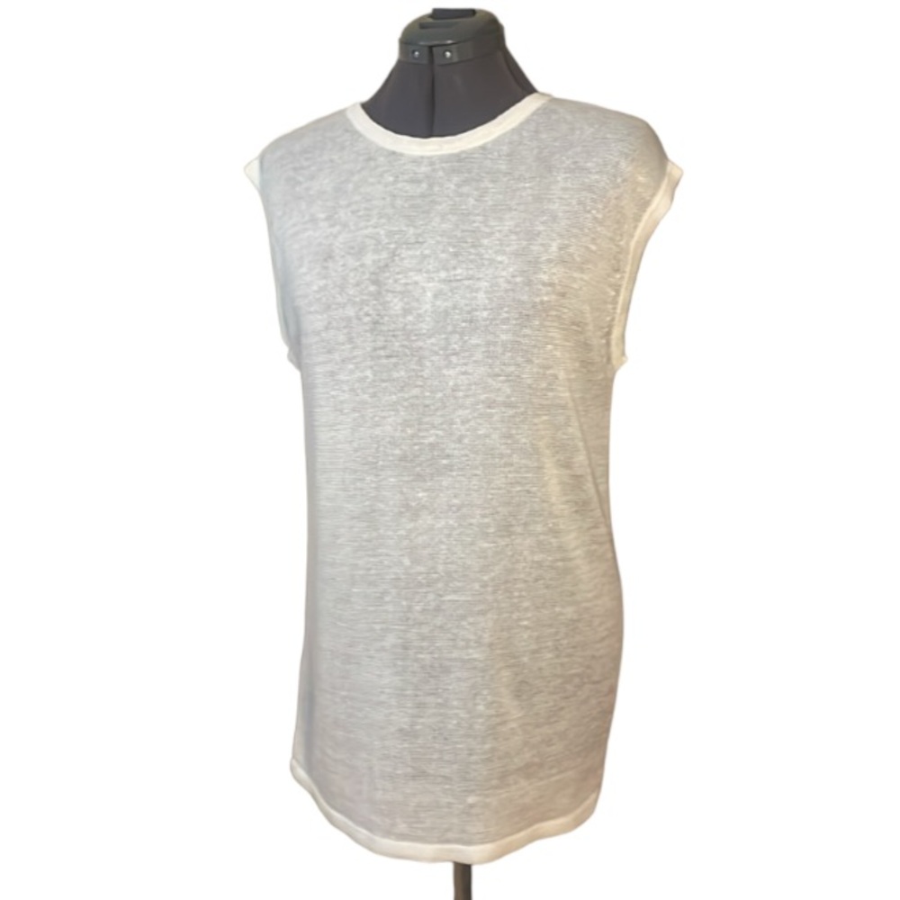 Assembly Label White Linen Sleeveless Knit Top Size 12